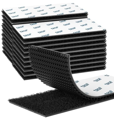 EMITEVER 20 Paars Klettband Selbstklebend Extra Stark XL, 5cm x 10cm | Zuschneidbar, verstärkte Klebefolie, 1,1 mm dick, temperaturbeständig, rückstandsfrei entfernbar