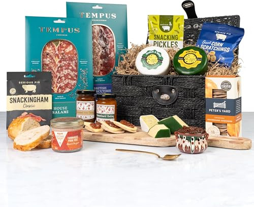 Charcuterie Gourmet Hamper | Gift Hamper with Meats, Cheeses, Chutneys, Pâté & Snacks | Perfect Cheese & Meat Food Gift for Men, Women & Food Lovers