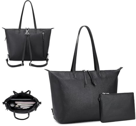 BAGOK Shopper Damen mit Rucksackfunktion – Große Handtasche mit abnehmbaren, verstellbaren Schultergurten, Multifunktionale Tote Bag als Rucksack & Schultertasche für Arbeit, Uni, Alltag
