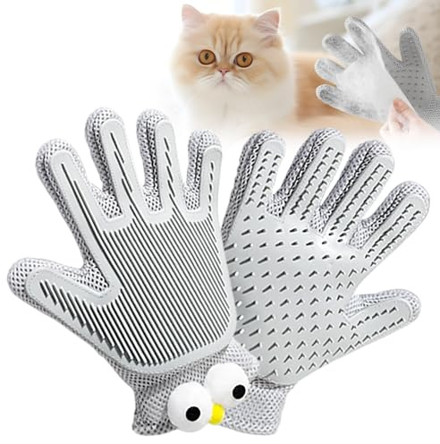 Healife Tierhaarentferner handschuh - Fellhandschuhe Katze - Fell Magnet Handschuh für Haustiere, Antistatisch & Atmungsaktiv, Waschbar, Ideal Als Katzenbürste, Fellmagnet (schwarz, 2 stück)