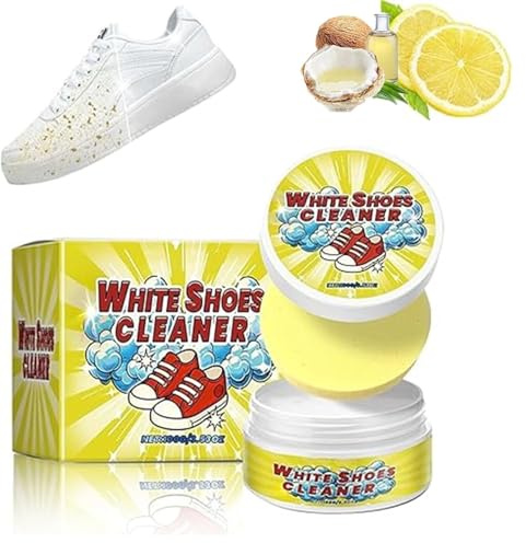 Genérico Limpiador de zapatos blancos Olite, crema limpiadora multiusos sin aclarado para zapatos blancos con esponja, limpiador sólido para zapatos, 2025 Nueva crema sin aclarado (1pcs)