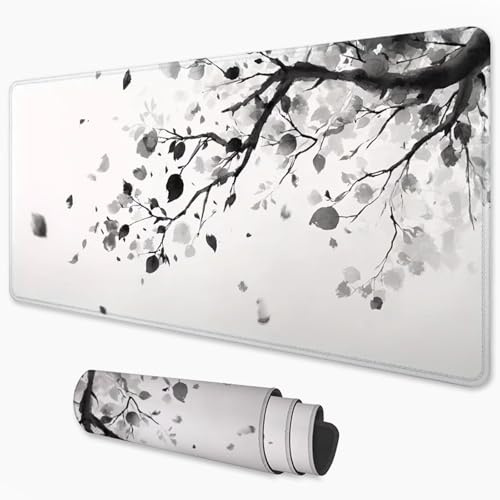 Alfombrilla Ratón Árbol Mouse Pad 700x400 mm, Grande Alfombrilla Gaming Negro con Superficie Especial Que Mejora la Velocidad y la precisión, Mousepad Impermeable para Gamers, PC y Portátil 3Y-98