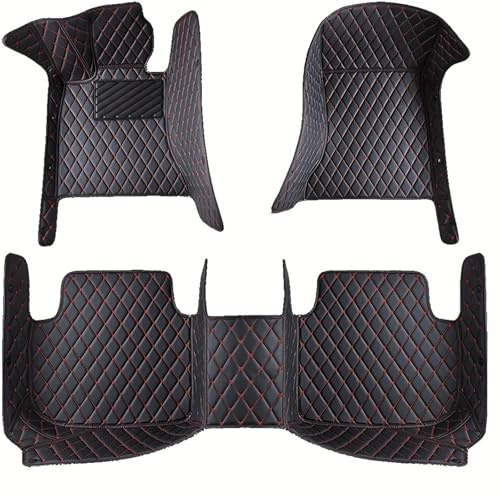 Bilmattor För MG För HS 2025 PU-lädermattor För Bilen Vattentäta Golvmattor Anti-Slip Mat Car(BLACK RED)