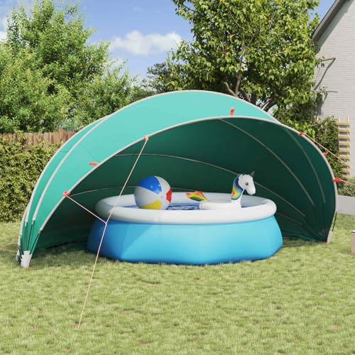 Mangloder Pool Dom 592 x 590 x 275 cm tillverkad av 185T polyester med PU-beläggning, vikbart poolskydd för trädgårdspool, pooler, uppställningspool, lövskydd, väderbeständig, isolering och