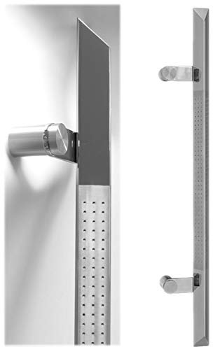 Haustürgriff Stoßgriff BiColor Edelstahl fein matt/poliert Modell 15 Grifflänge: 800mm