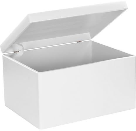LAUBLUST Holzkiste mit Deckel - 40x30x24cm, Weiß, FSC® - Aufbewahrungskiste | Erinnerungsbox | Bastel- & Geschenkkiste