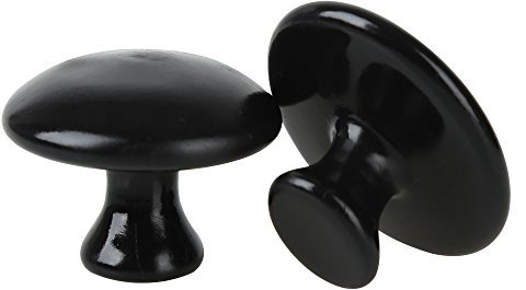 Windfulogo 2 Pcs Mushroom Shaped Massage Stones Warmer Natural Lava Basalt Hot Rock Guasha Tools for Face Body for Spa, Massage Therapy Black
