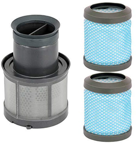 SPARES2GO T113 Type Washable Post Motor Exhaust Filter + Mesh Bulkhead for Hoover Freedom FD22 Vacuum Cleaner (Shroud + 2 Filters)