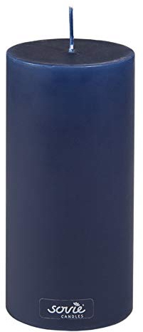 Sovie CANDLES Stumpenkerze DUNKELBLAU, Ø 70mm x 150mm, ca. 82 Stunden Brenndauer, elegante Blockkerze, Flachkopfkerze und Dekokerze für stilvolle Tischdekoration und festliche Anlässe