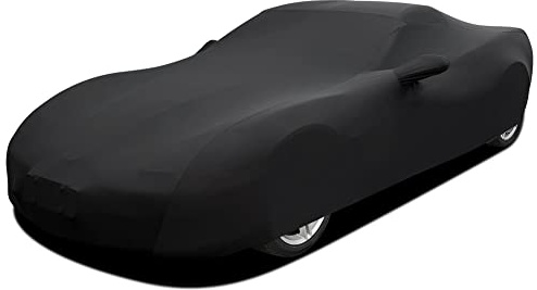 WinPower Indoor Sports Car Cover Stretch Dustproof Protection Full Car Cover for Underground Garage, Car Show, Black