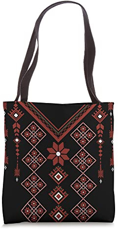 Palestine Map Palestinians Folklore Traditional Women Thobe Tote Bag