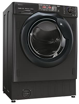 Haier Série 4 HWQ90B416FWBB Machine à laver encastrée à chargement frontal 60 cm Classe d'efficacité énergétique A Fonction vapeur Protection Aqua Stop