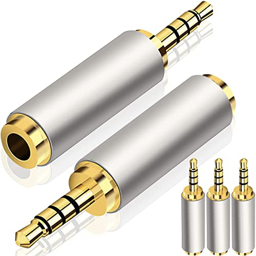 Xiatiaosann 3,5 mm auf 2,5 mm klinkenstecker Adapter Stereo für Kopfhörer, 2,5 mm Männlich auf 3,5 mm Weiblich Konverter, 5 Stück 4 poliger 2,5-mm Stecker auf 3,5mm Buchse