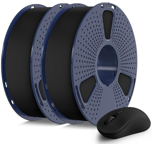 SUNLU Matte PLA Filament 1.75mm, 2kg 3D Drucker Filament Schwarz | PLA Filament mit Matter Oberfläche, Neatly Wound Filament, Einfach zu Bedienen, 1KG/Spool