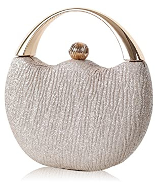 CORIOS Damkvällsväska, glittrande kuvertväska, glitter, handtag, glänsande axelväska, bröllop, brudplånbok, axelväska, cocktailparty, avslutningsbal, väska för kvinnor, Guld, L, Glänsande