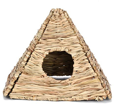 ACSUZ Naturstroh Gewebter Kaninchen Hamster Haush Andgeflecht Gras Hüttenkäfig Für Kleintier Meerschweinchen Hamster Nest