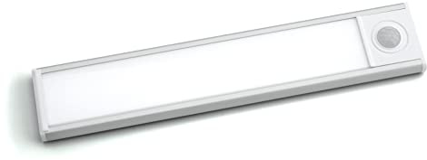 PRECORN 20 cm Sensor Licht in silber mit 34 LED´s Schrankbeleuchtung LED Lichtleiste mit USB-C wiederaufladbar Schranklicht mit Bewegungsmelder LED Küchenleuchte Kleiderschrank Nachtlicht Treppe