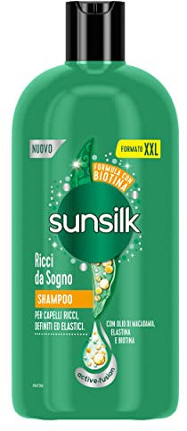 Sunsilk, Shampoo Ricci da Sogno, Shampoo per Capelli Ricci Definiti, Formula Active Fusion Arricchita con Olio di Macadamia, Elastina e Biotina per Capelli Visibilmente Sani, Formato XXL 810 ml