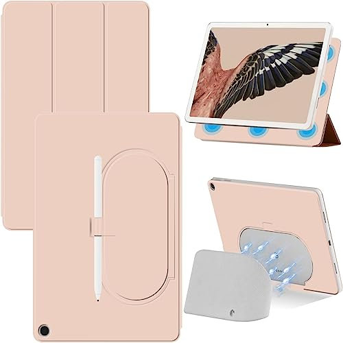 Miimall Kompatibel mit Google Pixel Tablet Hülle, Magnetisch Lederhülle mit Ständer & Stifthalter Kratzfest Stoßfest Ultradünnes Schutzhülle für Google Pixel Tablet 11 Zoll 2023-Rosa