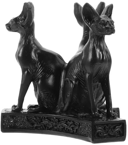 Alipis Harz Ägyptische Göttin Katze Statue Kristallkugel Display Kugelbasis Halter Ornament Skulptur