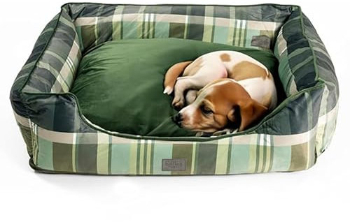 Bo&flash Kuscheliges Hundebett Austin Frank - M - Hundesofa für Kleine & Große Hunde - Design Waschbar - Gelenkschonend Mit Anti-Rutsch-Beschichtung