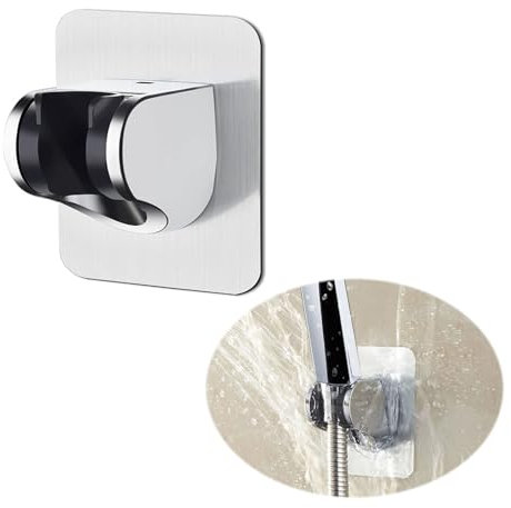 LightBeacon Supporto per Doccetta, Supporto per Doccia Regolabile, Supporto per Soffione Senza Foratura, Supporto per Doccia Universale, per Doccetta o Soffione, Plastica ABS, Argento