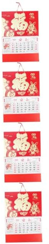 VILLCASE 4stücke Monatlicher Wandkalender Mit Handgerissenen Goldfolien-design Für Zuhause Und Büro Als Neujahrsgeschenk Für Familie Und