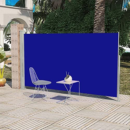 Buzaza Seitenmarkise 160x300 cm Blau Markise Balkon Gartenzaun Sichtschutz