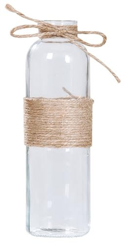 Vasi in vetro per fiori con corda di spago, piccolo vaso da fiori in vetro trasparente, vaso per fiori per bulbi di giacinto, avocado, vasi per germogli per casa e ufficio centrotavola da tavolo