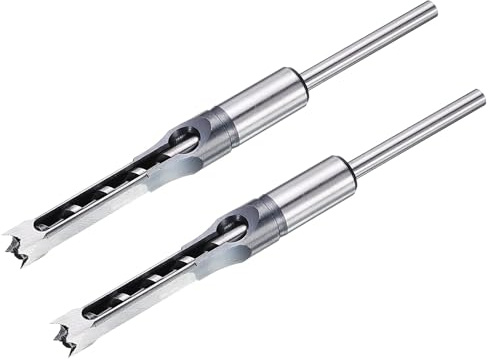QUARKZMAN 2pcs Mèche À Trou Carré 11mm(7/16) Auger Creux Mortaiseur | Acier À Haute Teneur En Carbone, Pour Travail Du Bois Menuiserie Machine À Mortaise Tenon