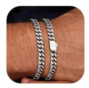 YADOCA Armband män med bokstäver rostfritt stål pansarkedja silver armband för män gravyr A-Z personlig årsdag fars dag födelsedagspresent för män pappa vän son pojke