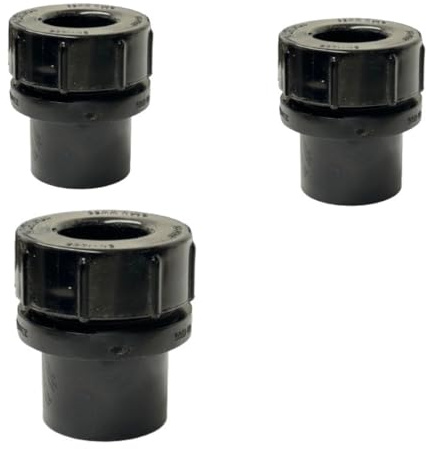 PVC Access Plug, 50mm, Solvent Weld Waste Pipe Fitting, Black, Pack of 3