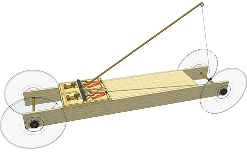 Doc Fizzix Double-Trouble Twin Powered Mousetrap Car Kit: Designed for Extreme Distance and high Torque Mouse Trap Vehicle contests and STEM Science Projects