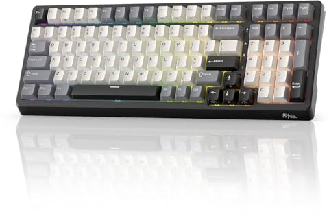 RK ROYAL KLUDGE F99 Teclado mecánico inalámbrico, Estructura de Junta | 95% Teclado RGB 100 teclas, tres modos BT/2,4 GHz/USB-C, conmutadores personalizados pre-iluminados, PC/Xbox/PS4/PS5