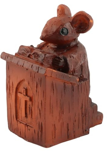 QOTSTEOS Church Mouse Statue in The Pulpit Collectible Figurine for Home and Office Desktop Decor, Mouse Ornament On The Pulpit Sculpture for Home Outdoor Garden Decor