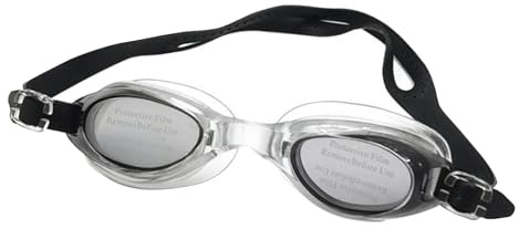 strrng Lunettes de natation confortables de qualité supérieure pour homme et femme, réglables, anti-buée, sans fuite, offrent une vision claire comme du cristal, pour adultes, femmes et hommes (noir)