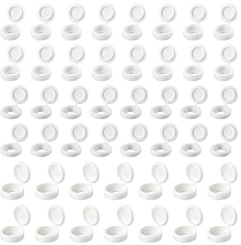 Nexyetnov Tapones de plástico para tornillos, 150 unidades, mezcla de 3 tamaños, color blanco