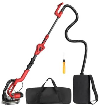 YQVEOT Ponceuse Murale pour cloisons sèches, Ajustez la Vitesse de la Ponceuse for cloisons sèches 710W Polissage Mural meulage LED lumière Mur Mastic polisseuse avec boîte à poussière