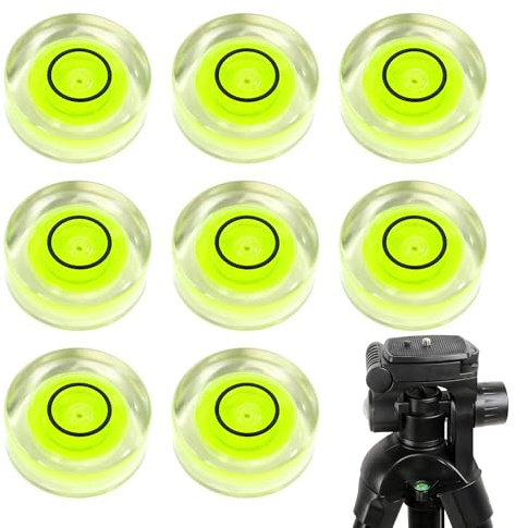 8 Stück Runde Libellen Wasserwaage Set Ø 12 mm, Mini Dosenlibelle, Bohr Wasserwaage, Kleine Runde Libelle Wasserwaages für Wohnwagen, Kamera, Heimwerker, Spirit Level Bullseye
