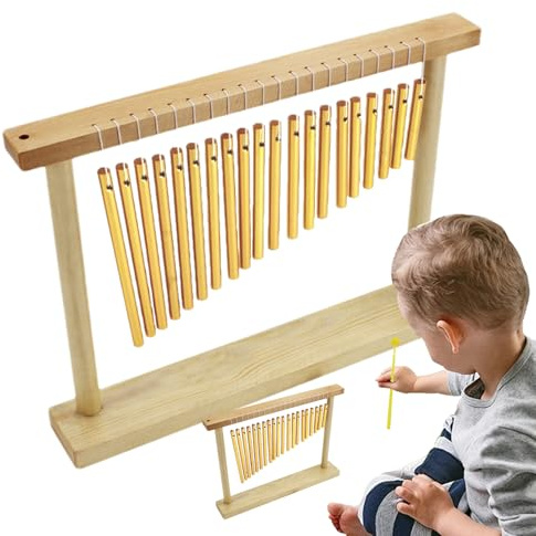 Carillon à vent de table – Instrument de musique à percussion avec maillet, barre métallique compacte | Carillon de bureau à une rangée pour, salle de classe, méditation, relaxation, thérapie