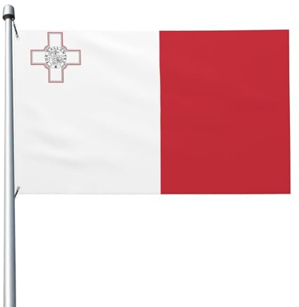 Bandiera di Malta Stampe Bandiera su entrambi i lati 3 x 5FT leggera e resistente al colore con asole Ideale per feste all'aperto e giardini.