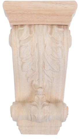 HAMPPLIES Console Murale Sculptée en Bois Massif pour Décoration Intérieure, Chapiteaux de Colonnes Sculptés, Style Européen Traditionnel pour Maison Rustique