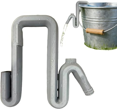 Regentonne Überlauf Anschluss, Überlauf Schlauch für Regentonne, Universelle Klemmbefestigung ohne Bohren, für Regenwassersammlung und Verteilung Zwischen Tonnensystemen (Grau)