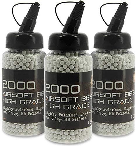 G8DS® Softair Munition Airsoft 6mm BB Weiss poliert 2000 STK im Speedloader 0,2g