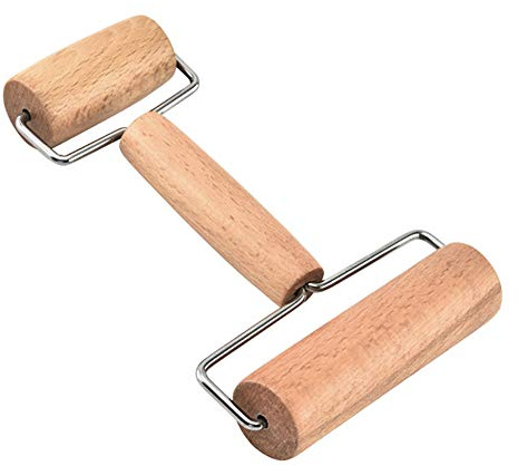 UUYYEO Wood Double Rolling Pin Pastry Pizza Roller Dough Roller for Baking Cooking