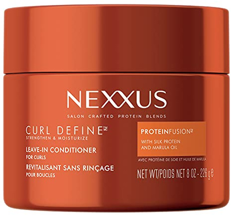 Nexxus Curl Define Leave-in Conditioner for Curly Hair with ProteinFusion Curl Conditioner for Moisturizing Curls 8 oz