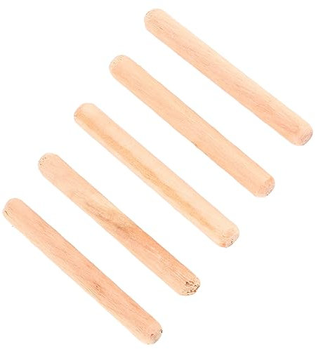 50 Pièces Bois Goupilles Armoire Tiroir Rond Cannelé en Bois Artisanat Goupilles Tiges Porte de Meubles M6 * 30mm, 40mm, 50mm(M6*50)