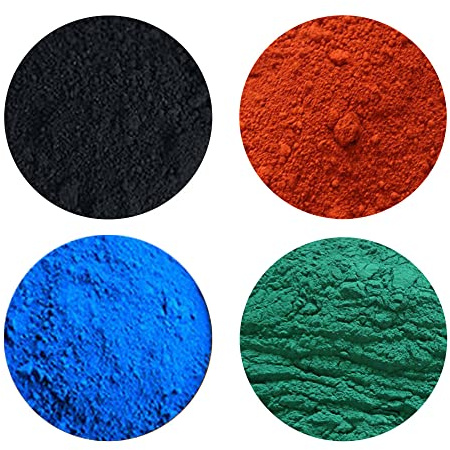 100 g 4 paquetes de polvo de óxido de hierro,pigmento de hormigón,cemento,polvo de óxido de hierro negro,polvo de óxido de hierro verde,polvo de óxido de hierro rojo,polvo de óxido de hierro azul