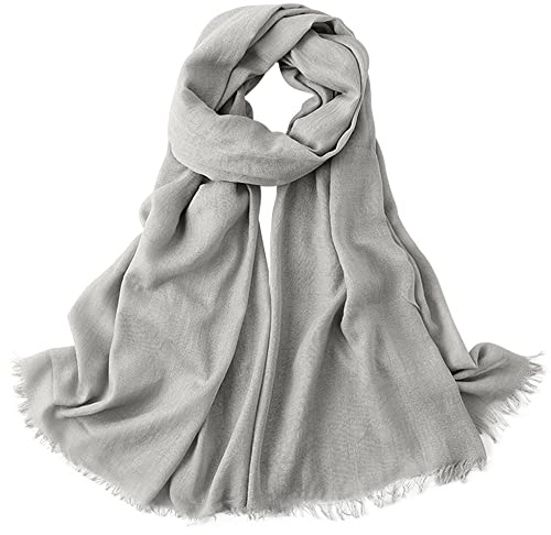 Camilife Damen Herren Viskose Langer Schal Tuch Stola Halstuch Sonnenschutz Groß Strand Schultertuch Tuch Wickeln mit Fransen Super Weich Komfort für Frühling Einfach Basic 95×195cm - Einfarbig