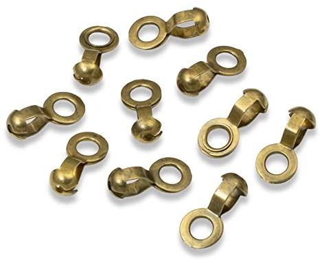 10 Antique Brass #6 Ball Chain Fan Pull Loop Connectors, Ceiling Fan Pull Chain Connector Link, “A” Couplings for DIY Fan Lamp Replacement Pulls